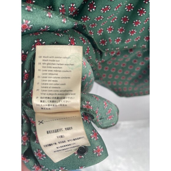 Scotch & Soda Small Dress Fit Flare Tiered Maison Floral Green Geometric - Picture 10 of 10